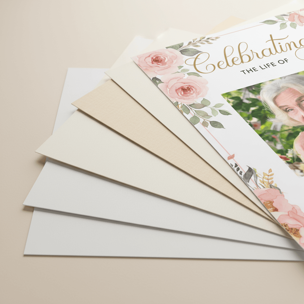 Paper stocks, cardstock, and wood materials used in Embrance products