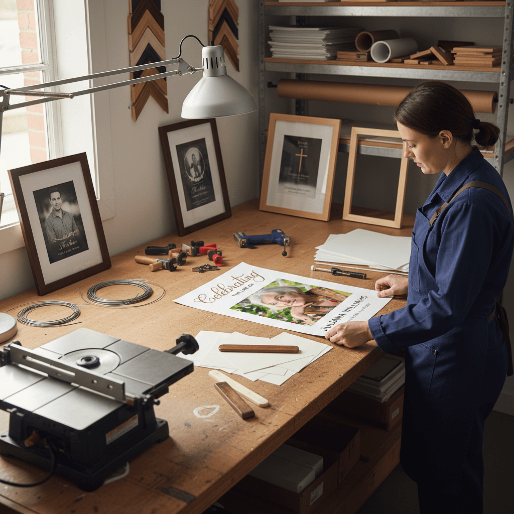 Quality inspection of a finished memorial product before shipping